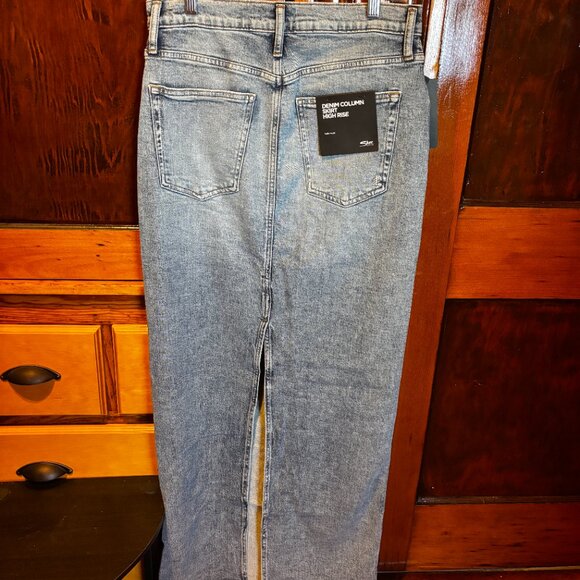 Silver Jeans Co. Maxi Jean Skirt w/ Back Slit High Rise W30 NWT - Picture 7 of 7